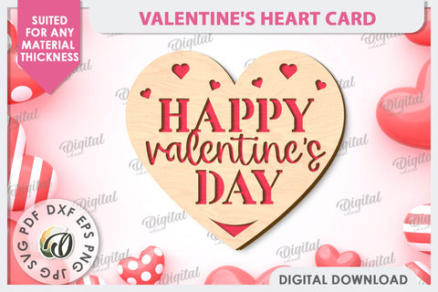 Valentine's Heart Card Laser Cut Design. Greeting Card SVG SVG Evgenyia Guschina 