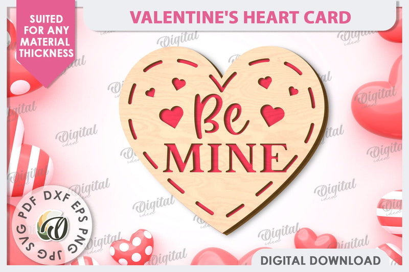 Valentine's Heart Card Laser Cut Design. Greeting Card SVG SVG Evgenyia Guschina 