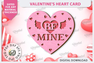 Valentine's Heart Card Laser Cut Design. Greeting Card SVG SVG Evgenyia Guschina 