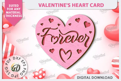 Valentine's Heart Card Laser Cut Design. Greeting Card SVG SVG Evgenyia Guschina 