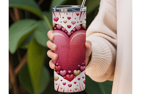 Valentine's Heart Explosion 20oz Tumbler Sublimation DesignSVG 