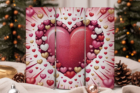 Valentine's Heart Explosion 20oz Tumbler Sublimation DesignSVG 