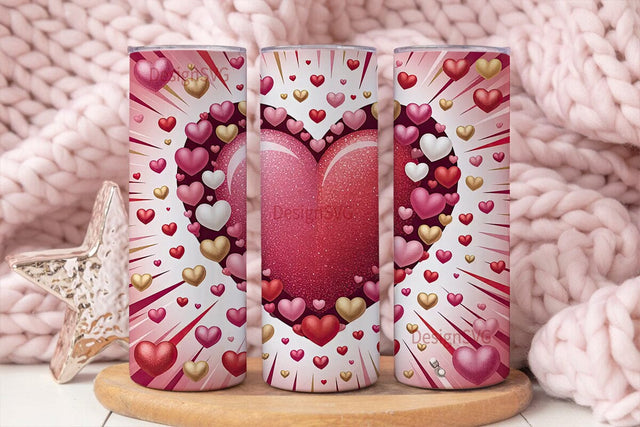 Valentine's Heart Explosion 20oz Tumbler Sublimation DesignSVG 