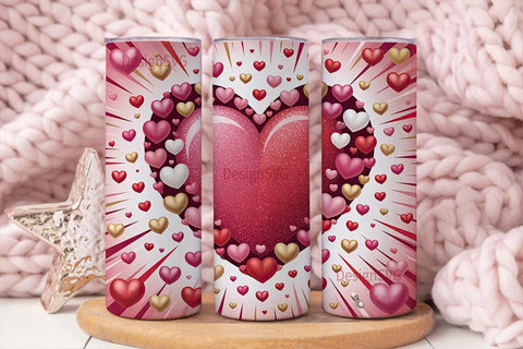 Valentine's Heart Explosion 20oz Tumbler Sublimation DesignSVG 