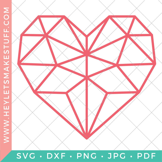 Valentine's Heart - Geometric SVG Hey Let's Make Stuff 