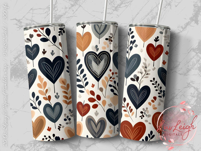 Valentine's Heart Pattern Tumbler png Sublimation Luvleigh Digitals 