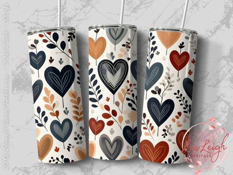 Valentine's Heart Pattern Tumbler png Sublimation Luvleigh Digitals 