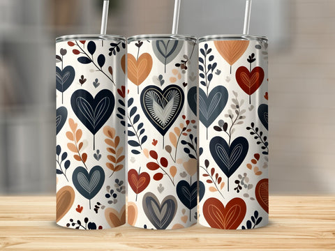 Valentine's Heart Pattern Tumbler png Sublimation Luvleigh Digitals 