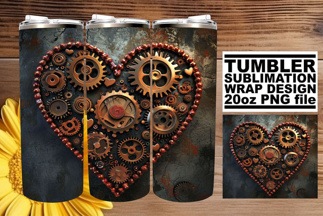 Valentine's Heart Tumbler - 20oz Joy Sublimation afrosvg 