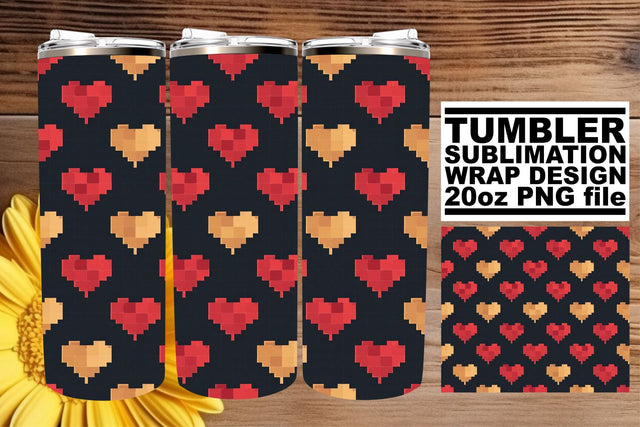 Valentine's Heart Tumbler - 20oz Magic Sublimation afrosvg 