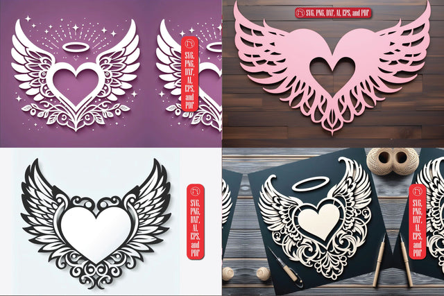 Valentine's Heart with Angel SVG Bundle SVG MD JOYNAL ABDIN 