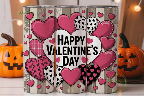 Valentine's Hearts 20oz Tumbler Wrap Sublimation PixelChick 