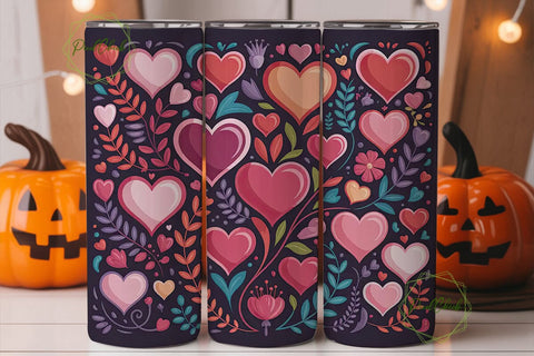 Valentine's Hearts 20oz Tumbler Wrap Sublimation PixelChick 