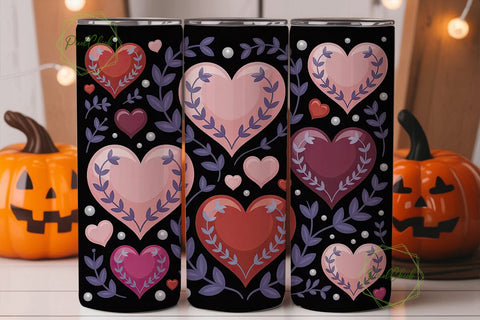Valentine's Hearts 20oz Tumbler Wrap Sublimation PixelChick 