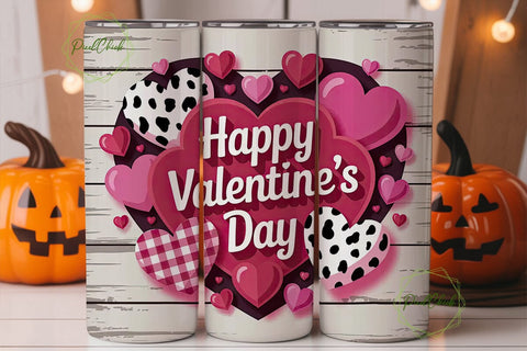 Valentine's Hearts 20oz Tumbler Wrap Sublimation PixelChick 