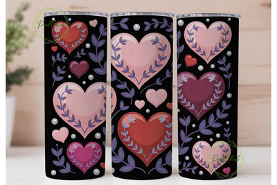 Valentine's Hearts 20oz Tumbler Wrap Sublimation PixelChick 
