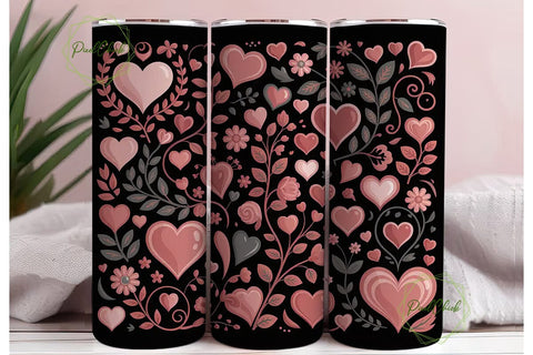 Valentine's Hearts 20oz Tumbler Wrap Sublimation PixelChick 