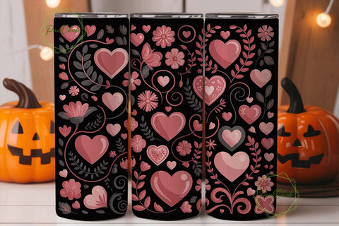 Valentine's Hearts 20oz Tumbler Wrap Sublimation PixelChick 