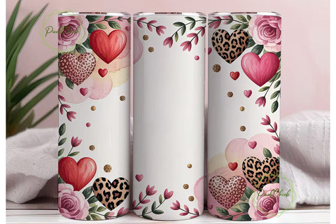 Valentine's Hearts 20oz Tumbler Wrap Sublimation PixelChick 
