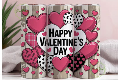 Valentine's Hearts 20oz Tumbler Wrap Sublimation PixelChick 