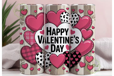 Valentine's Hearts 20oz Tumbler Wrap Sublimation PixelChick 