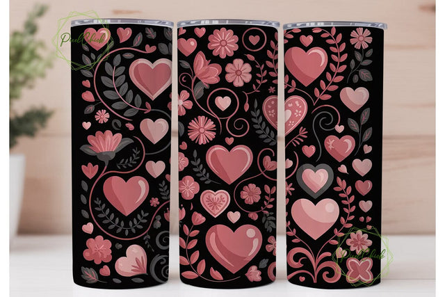 Valentine's Hearts 20oz Tumbler Wrap Sublimation PixelChick 