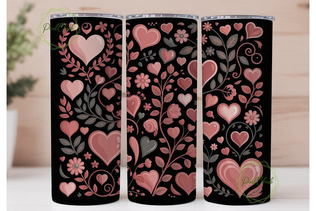 Valentine's Hearts 20oz Tumbler Wrap Sublimation PixelChick 