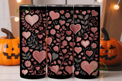Valentine's Hearts 20oz Tumbler Wrap Sublimation PixelChick 