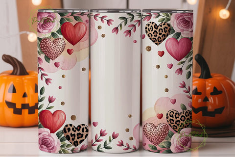 Valentine's Hearts 20oz Tumbler Wrap Sublimation PixelChick 