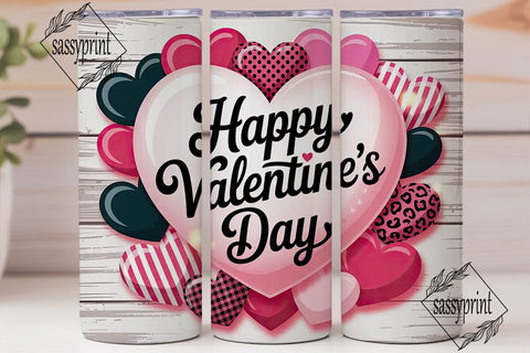 Valentine's Hearts 20oz Tumbler Wrap Sublimation sassyprint 