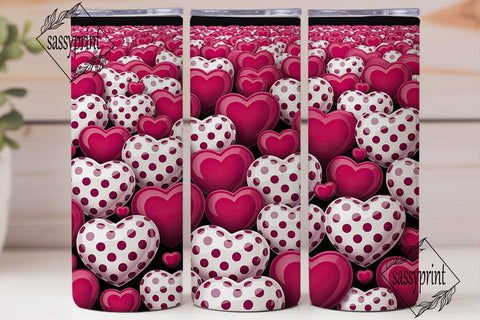 Valentines Hearts 20oz Tumbler Wrap Sublimation sassyprint 