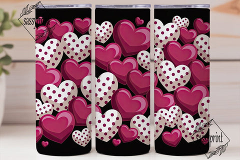 Valentines Hearts 20oz Tumbler Wrap Sublimation sassyprint 