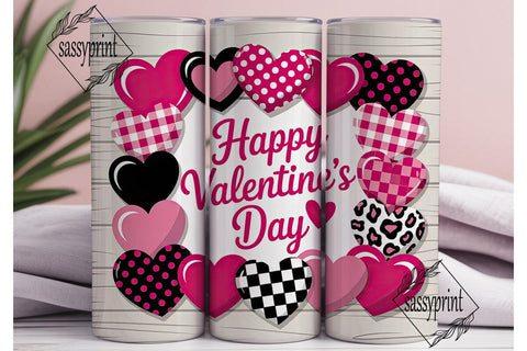 Valentine's Hearts 20oz Tumbler Wrap Sublimation sassyprint 