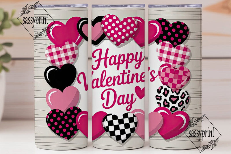 Valentine's Hearts 20oz Tumbler Wrap Sublimation sassyprint 