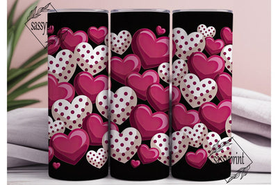 Valentines Hearts 20oz Tumbler Wrap Sublimation sassyprint 
