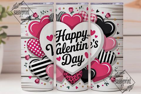 Valentine's Hearts 20oz Tumbler Wrap Sublimation sassyprint 
