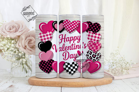 Valentine's Hearts 20oz Tumbler Wrap Sublimation sassyprint 