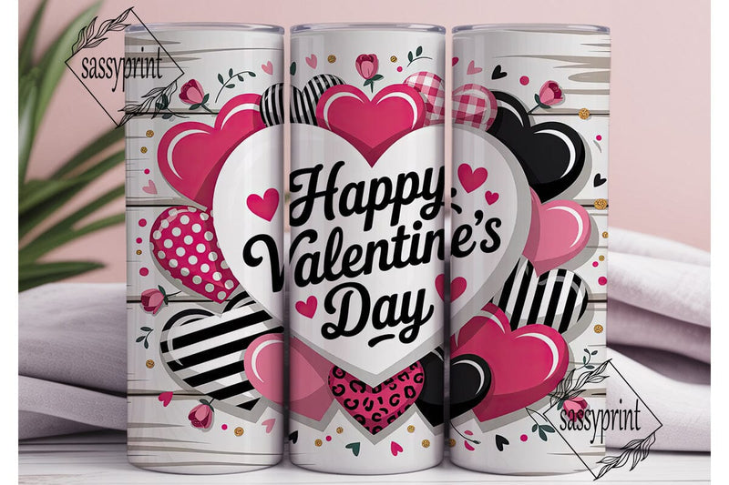 Valentine's Hearts 20oz Tumbler Wrap Sublimation sassyprint 