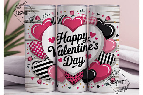 Valentine's Hearts 20oz Tumbler Wrap Sublimation sassyprint 