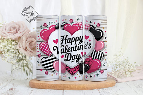 Valentine's Hearts 20oz Tumbler Wrap Sublimation sassyprint 