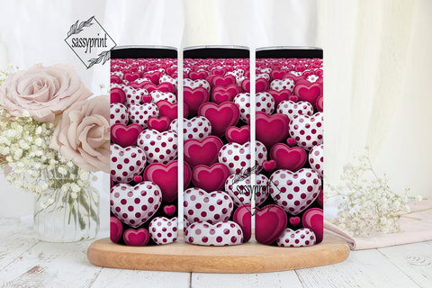 Valentines Hearts 20oz Tumbler Wrap Sublimation sassyprint 
