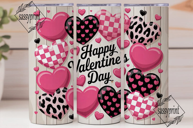 Valentine's Hearts 20oz Tumbler Wrap Sublimation sassyprint 
