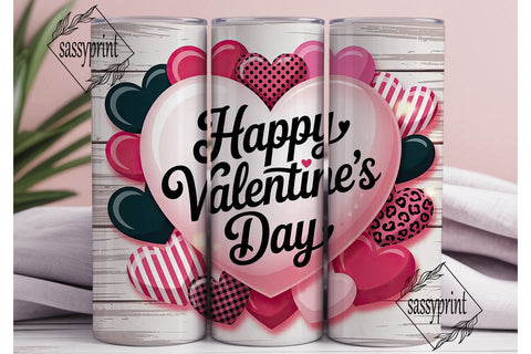 Valentine's Hearts 20oz Tumbler Wrap Sublimation sassyprint 