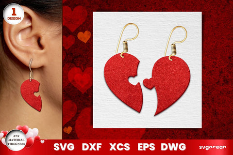 Valentine's Hearts Earrings Laser Cut SVG SvgOcean 