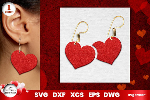 Valentine's Hearts Earrings Laser Cut SVG SvgOcean 