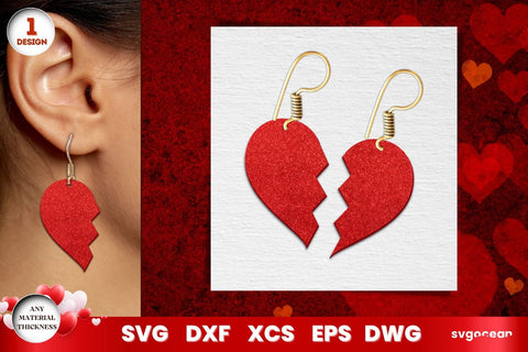 Valentine's Hearts Earrings Laser Cut SVG SvgOcean 