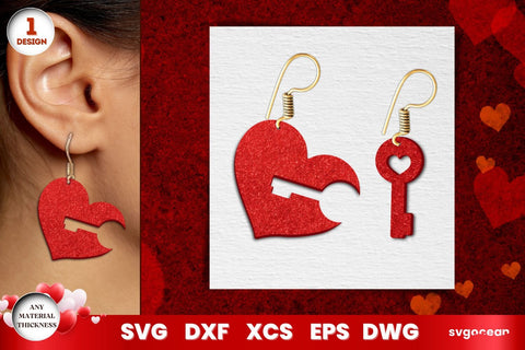 Valentine's Hearts Earrings Laser Cut SVG SvgOcean 