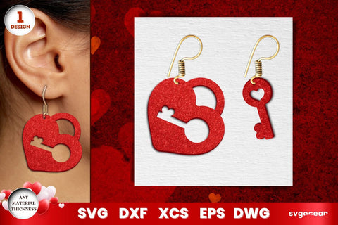 Valentine's Hearts Earrings Laser Cut SVG SvgOcean 