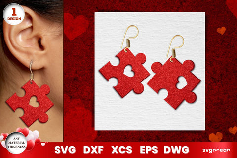 Valentine's Hearts Earrings Laser Cut SVG SvgOcean 