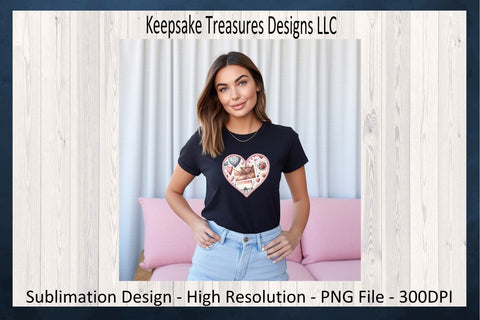 Valentines Hearts, Stitch Faux Embroidery Set Of Five, Happy Valentines Day PNG Sublimation, Digital Download Sublimation Keepsake Treasures Designs LLC. 